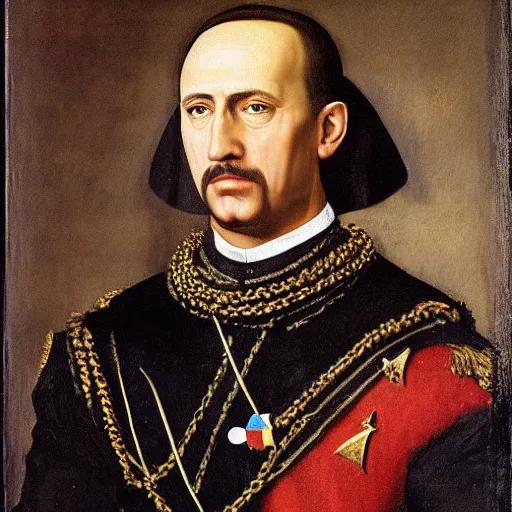 Image similar to a renaissance style portrait painting of Francisco Franco