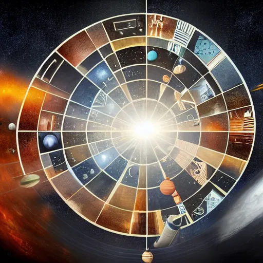 Prompt: a solar system layout like a chessboard, highly detailed digital art but as photography, marvel cinematic, 4 k, studio lighting, wide angle shot, panoramic