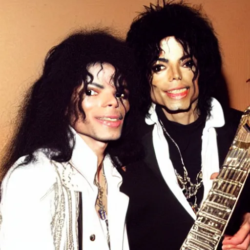 Image similar to michael jackson and prince rogers nelson in the recording music studio