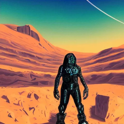 Prompt: Cyber punk jesus on mars