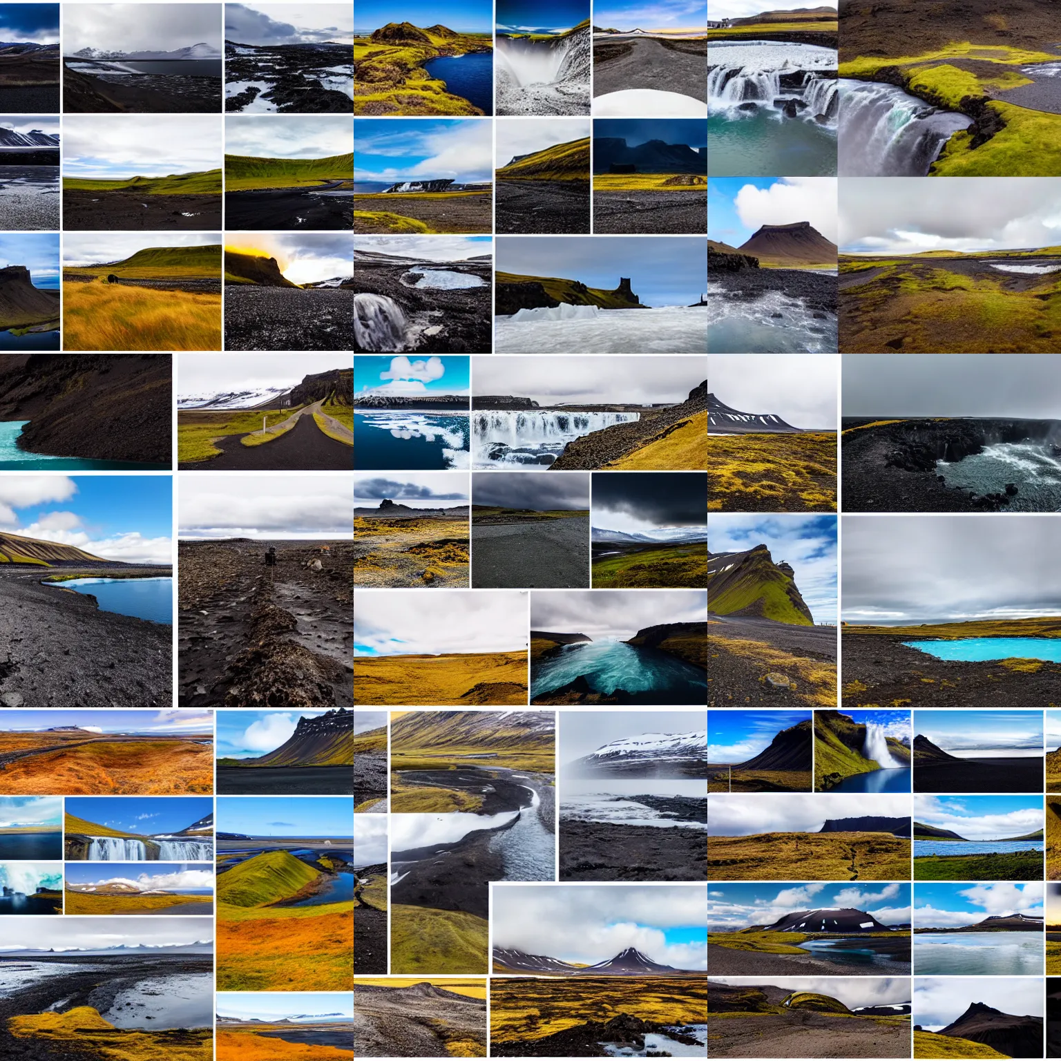 Prompt: a collage of photos I took on my trip to Iceland