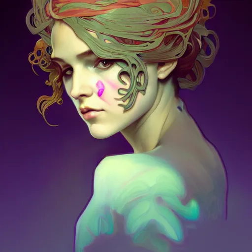 Image similar to bundt ((face)), digital art, cinematic, concept art, 8k, painting, imaginefx, cgsociety, art nouveau, Alphonse Mucha, trending on artstation, medium shot, head shot