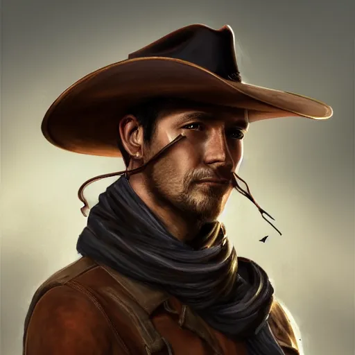 Prompt: a portrait of a colt with a cowboy hat on with an American flag scarf, D&D, sci-fi, elegant, hopeful, muscular, highly detailed, digital painting, artstation, concept art, smooth, sharp focus, illustration