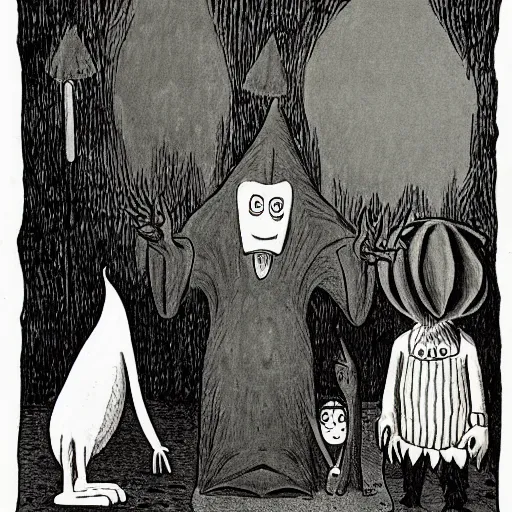 Image similar to limbo, hades, underworld,, by maurice sendak, by edward gorey, by charles addams