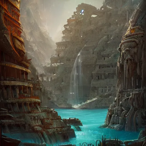 Prompt: a lost city of Atlantis by WLOP, high quality, trending on artstation