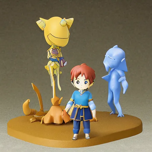 Image similar to ni no kuni pvc figure standing in a diorama, very cute picture