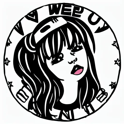 Image similar to sticker illustration of a vaping girl