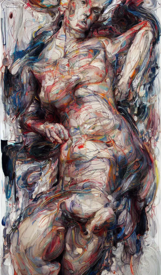 Image similar to it is only with the heart that one can see rightly ; what is essential is invisible to the eye. full body by jenny saville, scifi, neo - gothic, intricate, rich deep colors. part by james jean, part by adrian ghenie and gerhard richter.