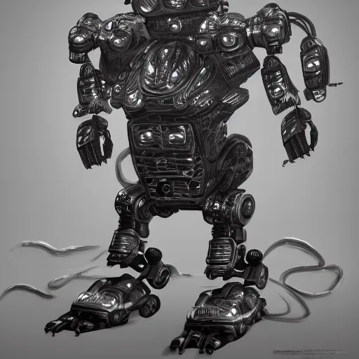 Image similar to robot ram sheep, intricate, sinister, futuristic, ultra realistic, hyper detailed, cinematic, digital art, artstation, trending,