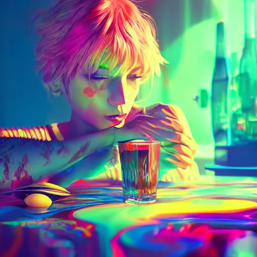 Prompt: psychedelic liquids, colorful, cinematic, by wlop, by ilyu kuvshinov, super detailed, unreal engine 5, octane render, 8 k, super realistic