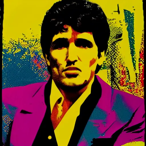 Prompt: tony montana, pop art