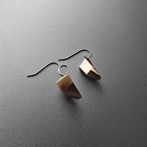 Image similar to “minimalistic beautiful surprising unusual abstract asymmetric earring design”