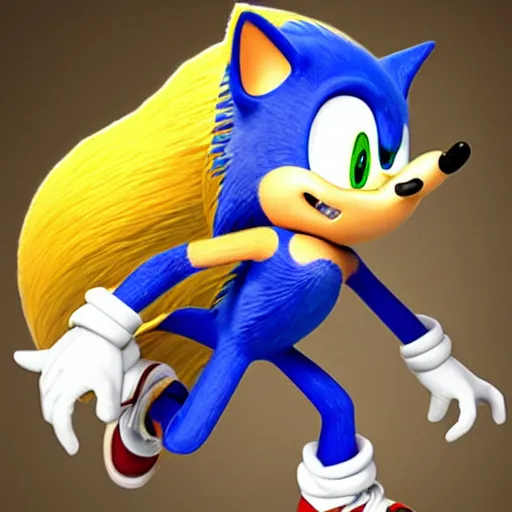 Image similar to a fusion of sonic the hedgehog and a hedge