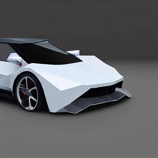 Image similar to a low poly object of a sport car, unreal engine