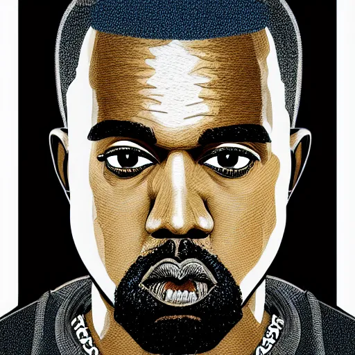 Prompt: portrait of kanye west, an ultrafine detailed illustration by james jean, intricate linework, bright colors, trending in artstation, vanitas, angular, altermodern, unreal engine 5 highly rendered, global illumination, radiant light, misty, ethereal, detailed and intricate environment