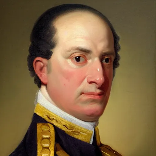 Image similar to facial portrait of the miami heat dictator in military uniform, 1 7 8 0, oil on canvas by william sidney mount, oil on canvas, octane render