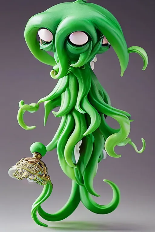 Prompt: figurine of cthulu wearing an elegant summer blouse, personification, official store photo, commercial photo, featured on amiami, 8 k, 8 5 mm, beautiful composition