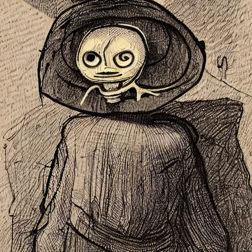 Prompt: an alien in the style of rembrandt