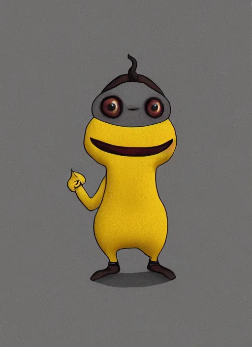 Image similar to character portrait of an angry banana pointing at the camera, digital art, 4k