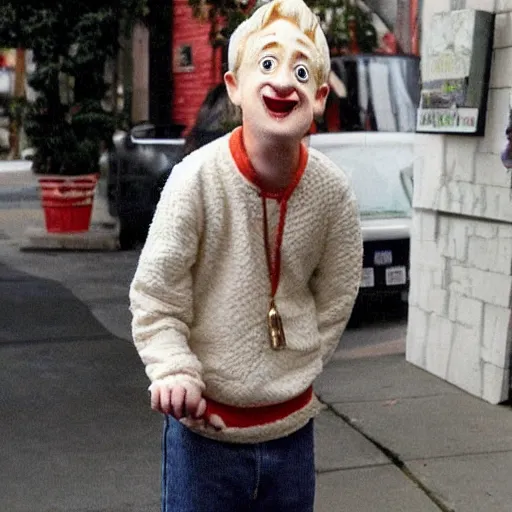 Image similar to macaulay culkin made of cauliflower