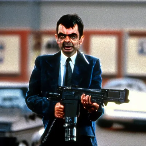 Image similar to A still of Mr Bean as the Terminator in The Terminator (1984)