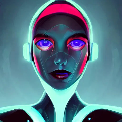 Image similar to face portrait of a robotic woman, sci - fi, futuristic, cyber punk - inspired by lois van baarle, cinematic, sci - fi 8 k