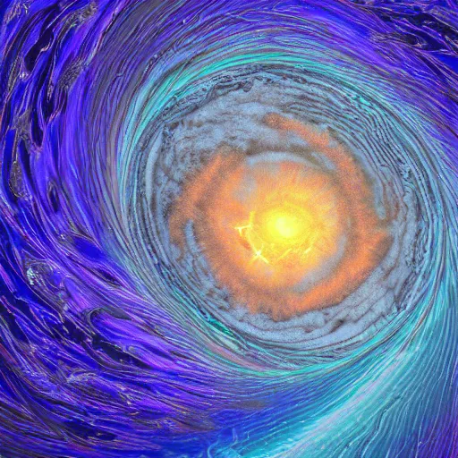 Prompt: gravitational galactic maelstrom, blue fire, vray, highly detailed, psychedelic