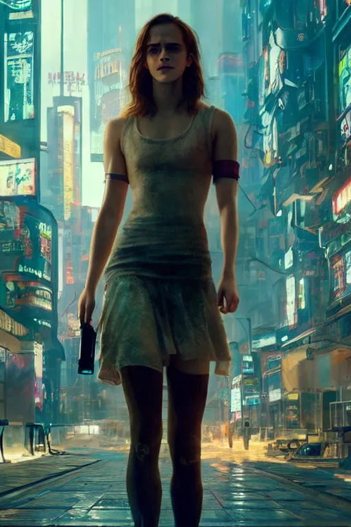 Prompt: A film still of emma watson as a character in cyberpunk 2077, highly detailed, digital painting, artstation, concept art, sharp focus, illustration, cinematic lighting, art by artgerm and greg rutkowski and alphonse mucha diffuse lighting, fantasy, intricate, elegant, highly detailed, lifelike, photorealistic, digital painting, artstation, illustration, concept art, smooth, sharp focus, art by John Collier and Albert Aublet and Krenz Cushart and Artem Demura and Alphonse Mucha