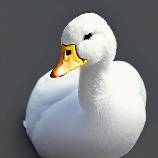 Image similar to realistic white duck portrait. studio photo. cute