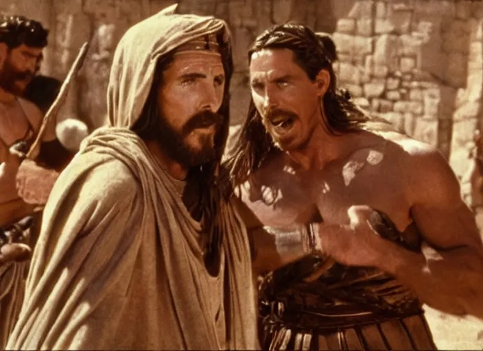 Image similar to film still of Christian Bale as Judah Ben-Hur in Ben Hur 1959