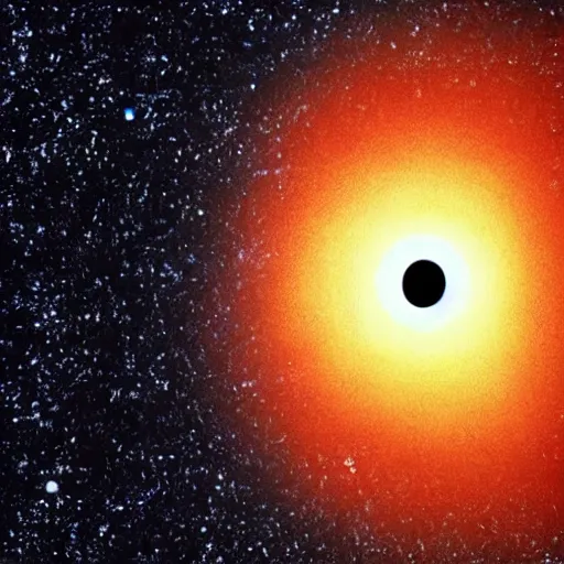 Prompt: blackhole instead of the sun in the sky