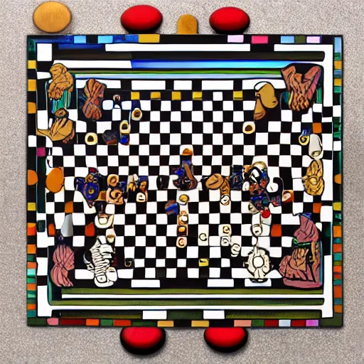 Prompt: psychedelic chess board