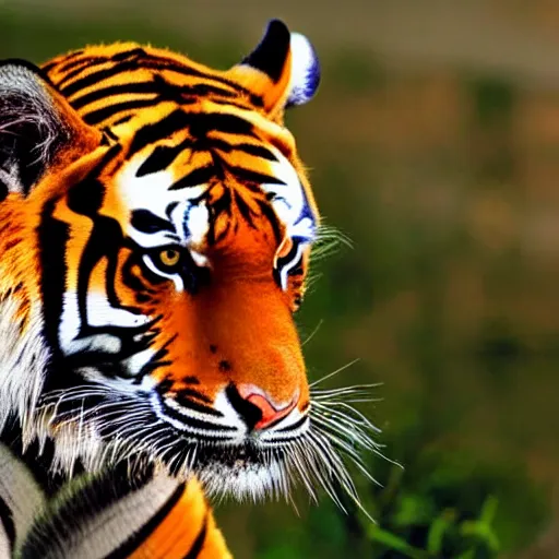 Image similar to a tiger in the colours of the Indian flag