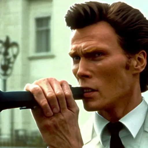 Image similar to Live Action Still of Jerma985 in Dirty Harry, real life, hyperrealistic, ultra realistic, realistic, highly detailed, epic, HD quality, 8k resolution, body and headshot, film still