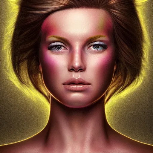 Prompt: half - electric striking woman, complex and hyperdetailed technical, rays and dispersion of light, noise film photo, cute - fine - face, pretty face, oil slick hair, realistic shaded perfect face, extremely fine details, realistic shaded lighting, dynamic background, artgerm, 8 k ultra realistic, highly detailed, michael whelan