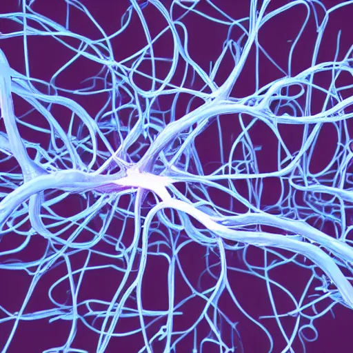 Prompt: 3 d rendering of neurons in action, raytracing