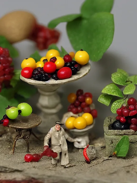 Image similar to miniature diorama fruits