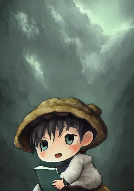 Image similar to beautiful little boy wearing sheep suit reading a book while sitting on chair, gray, blue, green and brown pallet color. made in abyss art style, inspired by kris from deltarrune, cute detailed artwork, anatomically correct, soft details, ilya kuvshinov, reflection, perfect composition, mobile wallpaper, illumination, helltaker, digital art