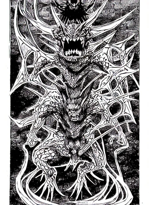 Image similar to the pokemon missingno as a d & d monster, pen - and - ink illustration, etching, by russ nicholson, david a trampier, larry elmore, 1 9 8 1, hq scan, intricate details, high contrast