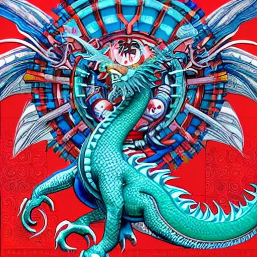 Image similar to mythical dragon by Tristan Eaton