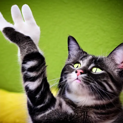 cat high five