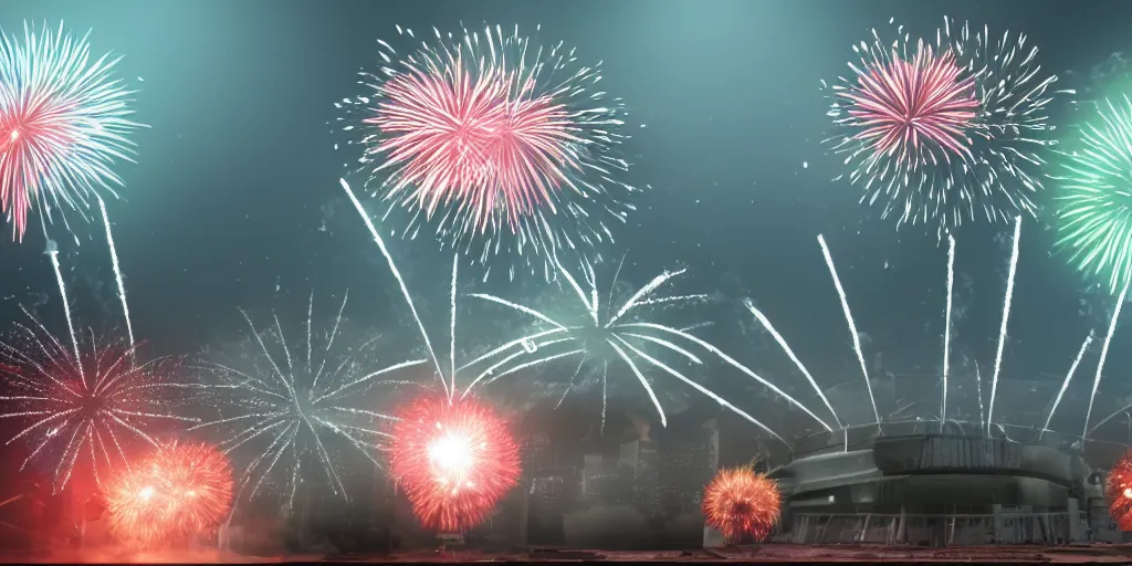 Image similar to digital fireworks invention. 8 k, 4 k, hq, 3 d render, digital art, dramatic lighting, comedy, science fiction, hyper realistic, ultra detailed.