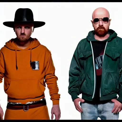 Image similar to Jesse Pinkman and Heisenberg as wwe wrestlers