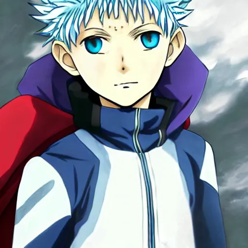 Prompt: portrait of killua zoldyck ( hunter x hunter ) as thor, anime fantasy illustration by makoto shinkai and tomoyuki yamasaki, madhouse, ufotable