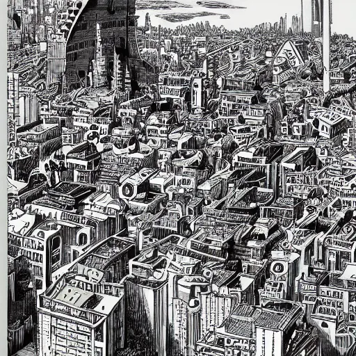 a city by q hayashida, highly detailed, cityscape, | Stable Diffusion