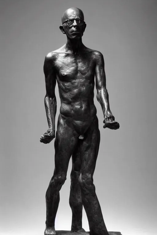 Image similar to full body, michel foucault sculpture by auguste rodin