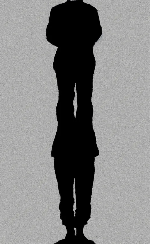 Prompt: symmetry!! black and white silhouette drawing of a single person standing, white background by stanhope forbes, centered, clean image