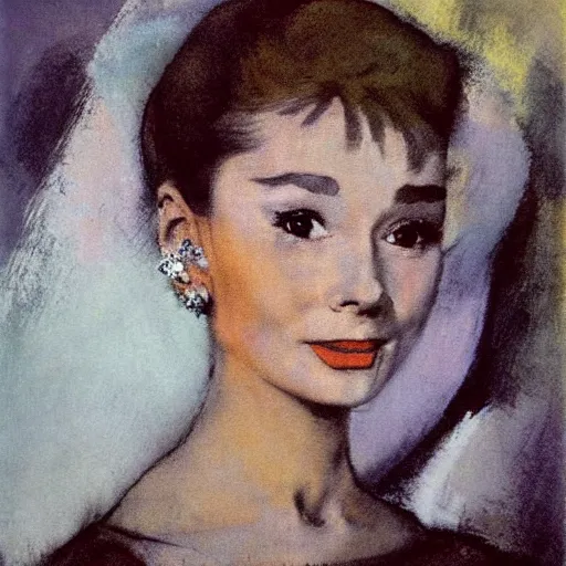 Image similar to audrey hepburn art by edgar degas