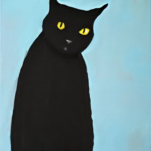 Image similar to abstract expressionism oil painting of a black cat