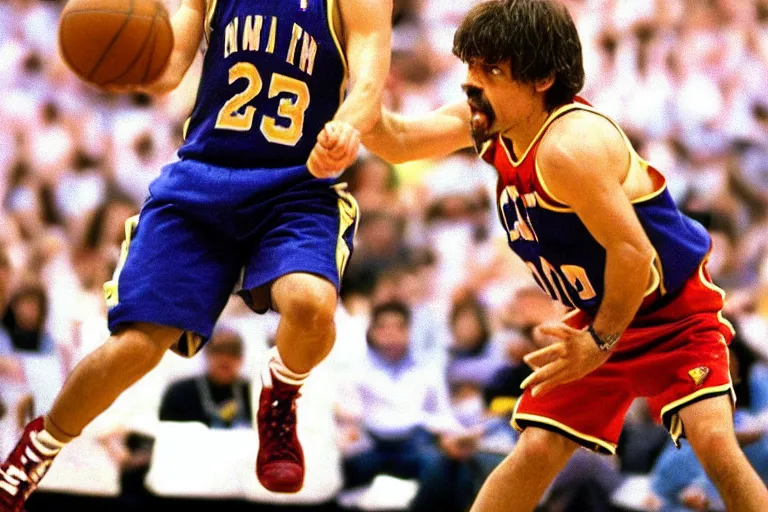 Prompt: peter dinklage nba slam dunk contest 1 9 9 7